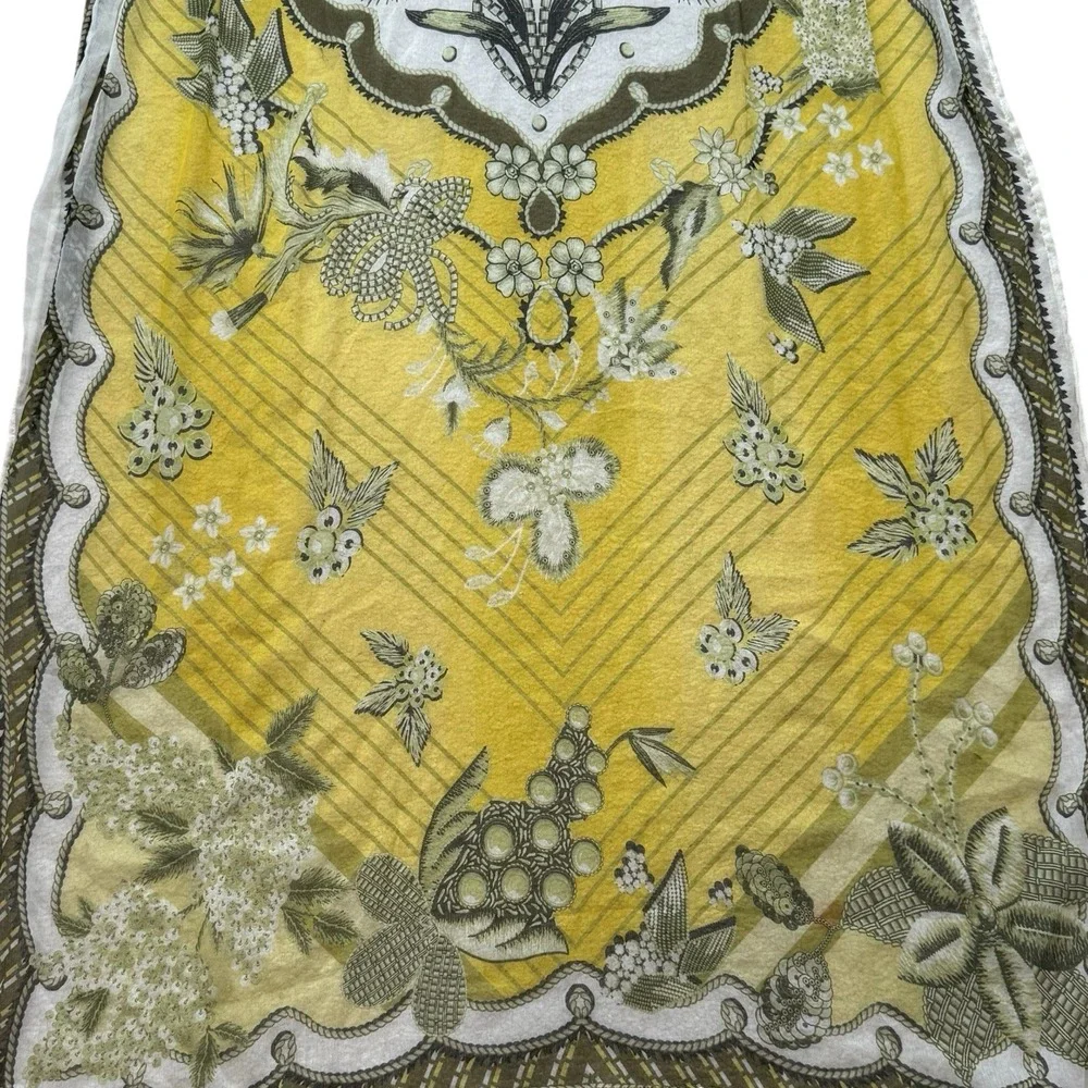 Unbranded Yellow and Green Floral Print Boho Statement Maxi‎ Scarf Summer Event
